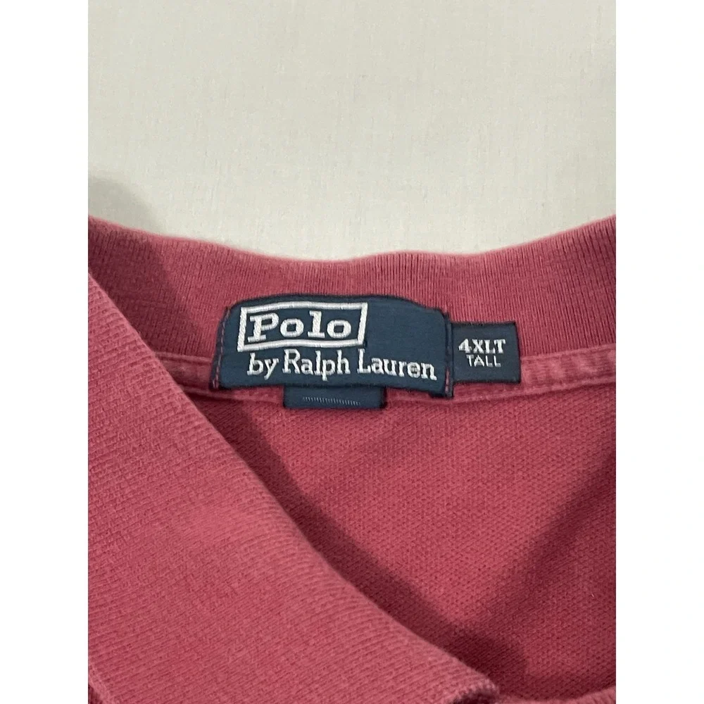 Polo Ralph Lauren Polo Mens Shirt 4XLT Red Short Sleeve‎ Collared Blue Pony
